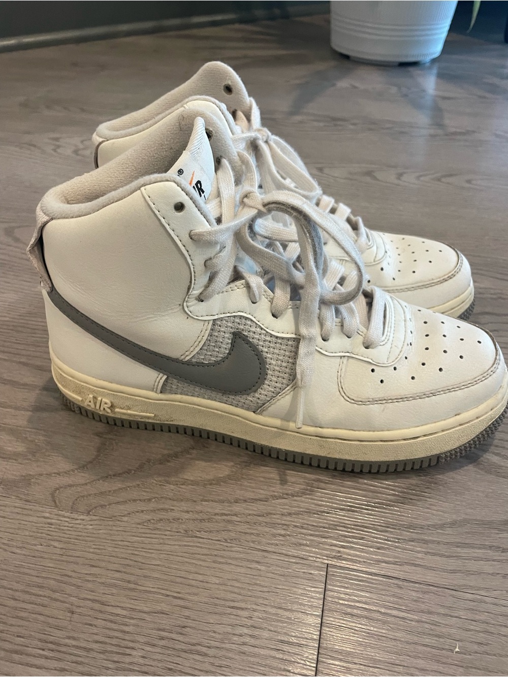 Nike High-Top Sneakers in Off-White and Gray
